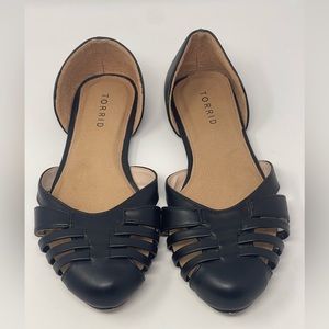 Torrid Round Toe Black Weave Flats Size 9